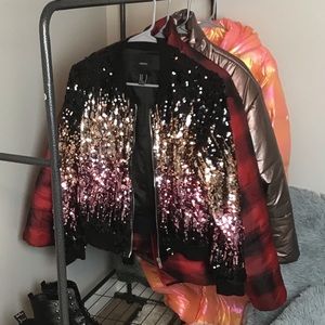 Ombré sequins Bomber Jacket